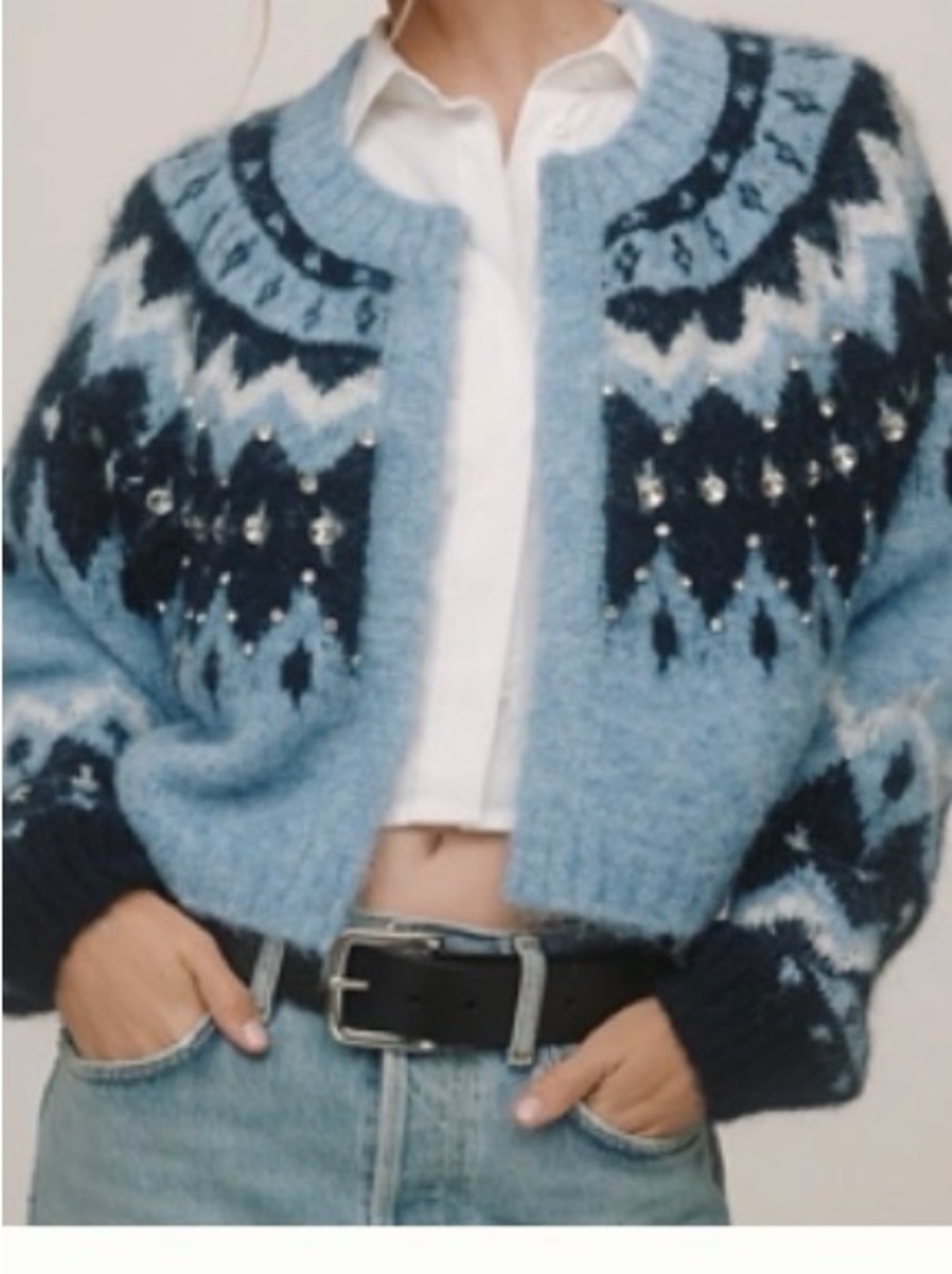 Anthropologie Fair Isle Cropped Cardigan